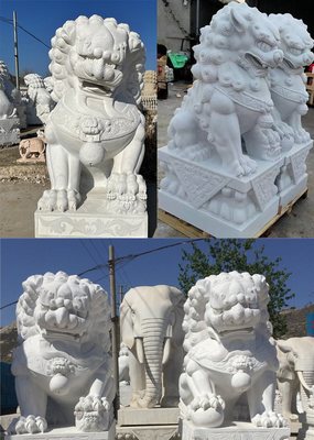 晚霞紅石雕獅子 運(yùn)泰園林的專業(yè)定制加工服務(wù)